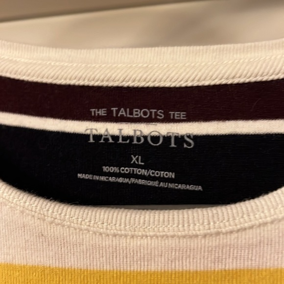 Talbots XL Long Sleeved Multicolor Striped Tee - Picture 3 of 5